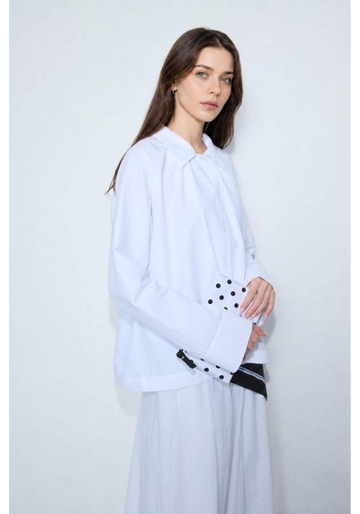 Defacto Regular Fıt Poplin Uzun Kollu Beyaz Tunik H5622ax26smwt32 Beyaz-wt32 Defacto Regular Fıt Poplin Uzun Kollu Beyaz Tunik H5622ax26smwt32 Beyaz-wt32