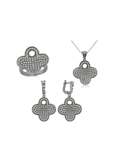 Gümüş Çiçek Bayan Set St0470511 Gümüş