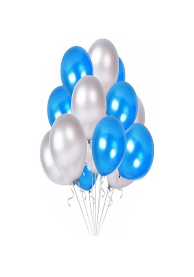 25 Adet Metalik Lacivert Koyu Mavi + Gümüş Gri Karışık Balon