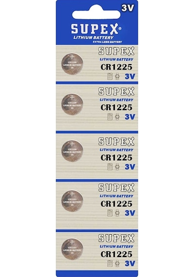 SUPEX CR1225 3 VOLT LİTYUM PİL 5Lİ PAKET