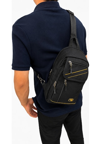 Sanmorris Seventeen Unisex Büyük Boy Hafif Ve Dayanıklı Çapraz Askılı Body Bag Siyah-sarı