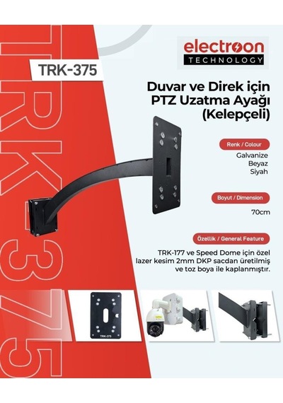 Electroon Trk-375 70cm Ptz Kamera Duvar-direk Metal Uzatma Ayağı