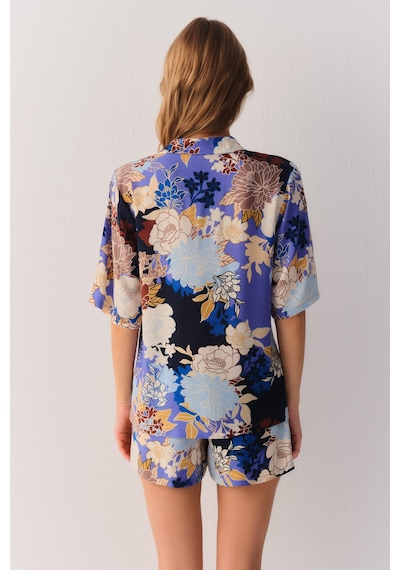 Suwen Flowery Night Gömlek Sh26404607s846 Çiçek Desenli