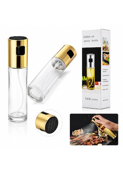 100 Ml Sprey Cam Yağdanlık Krom - Renkli Sprey Kafa - İnce Uzun Şişe 5492 Çr