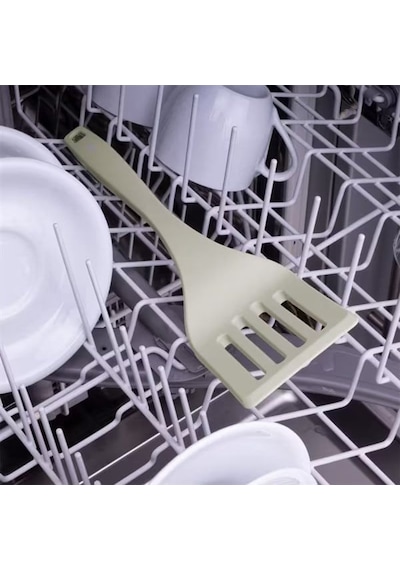 Lurch - Platin Silikon Delikli Spatula 32,5 Cm Açık Gri - Yanmaz, Yapışmaz, Bükülmez, Çizmez, Tat Ve Koku Bırakmaz - 240003 Renk
