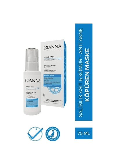 Bianna Bubble Salisilik Asit & Kömür İçeren Köpüren Yüz Maskesi 75 ML