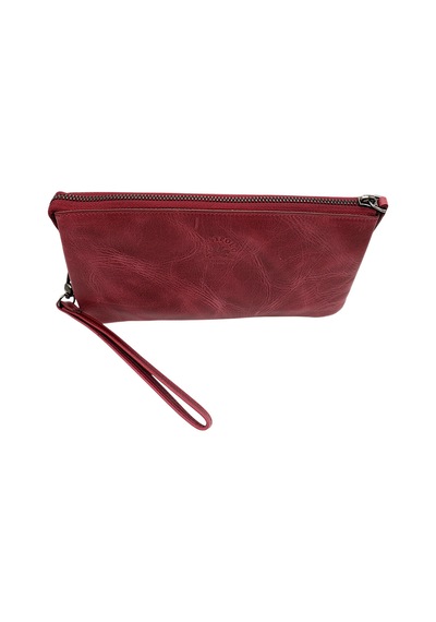 West Polo Westpolo Hakiki Eskitme Deri El Geçirme Ve Bileklikli Unisex El Portföyü -bordo