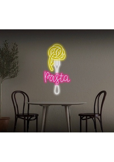 Pasta Yazılı Ve Şekilli Neon Tabela Pembe