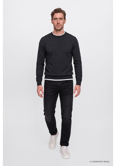 AC&Co / Altınyıldız Classics Ekstra Slim Fit Riss Pamuklu Esnek Denim Jean Erkek Kot Pantolon Antrasit