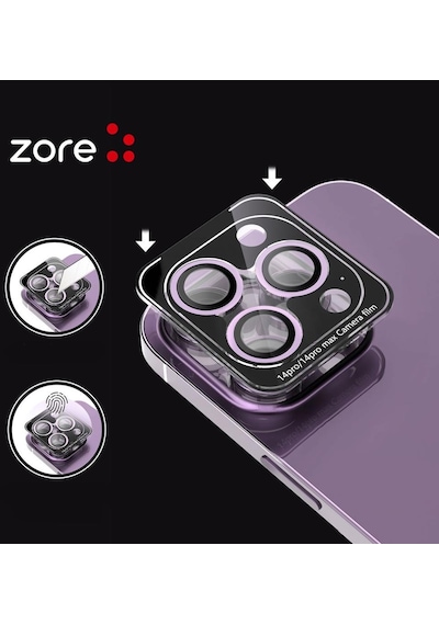 Apple Uyumlu iPhone 15 Pro Max Kolay Takılabilen Premium Safir Kamera Lens Koruyucu Cl-12