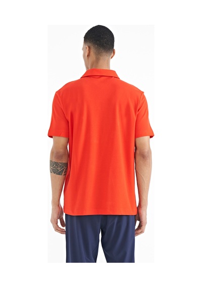 Tommylife Tommy Life Fiesta Yazı Baskılı Standart Form Polo Yaka Erkek T-shirt - 88236 Kirmizi