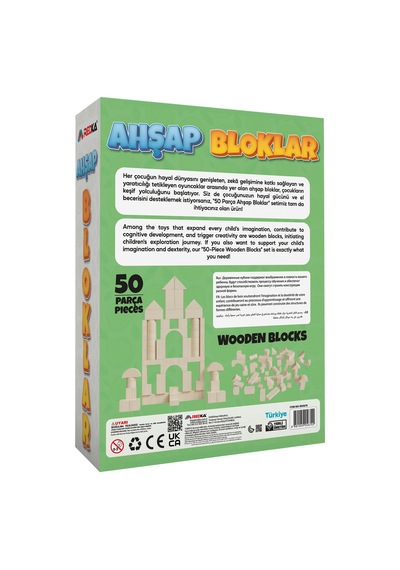 Ahşap Bloklar Naturel Eğitici Oyuncak