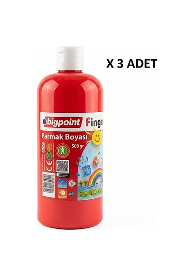 Bigpoint Parmak Boyası 500 Gram Kırmızı X 3 Adet Diğer