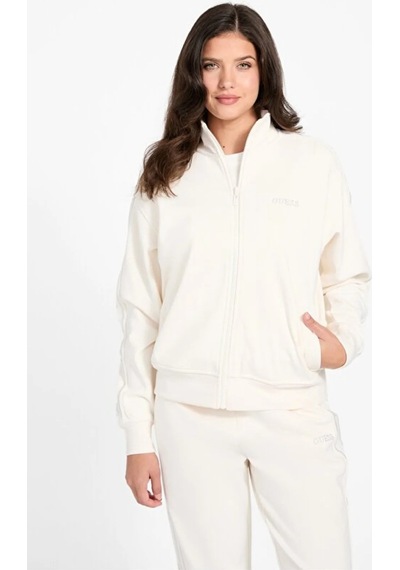 Guess V5bq15kcx22 Octavia High Neck Full Zip Kadın Sweatshirt Krem