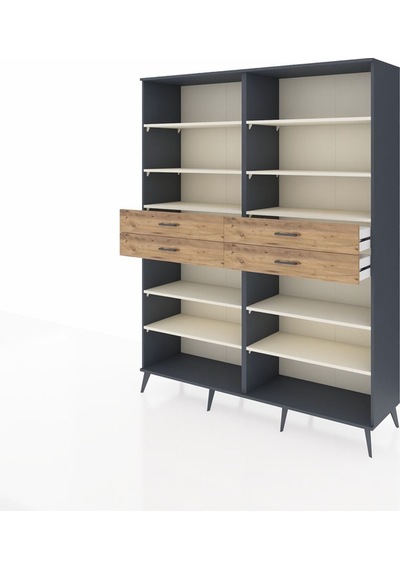 Hyperion Gardrop 10 Raflı 4 Çekmeceli 176x44x221 Antrasit-aytaşı/çam Aytaşı/çam Hyperion Gardrop 10 Raflı 4 Çekmeceli 176x44x221 Antrasit-aytaşı/çam Aytaşı/çam