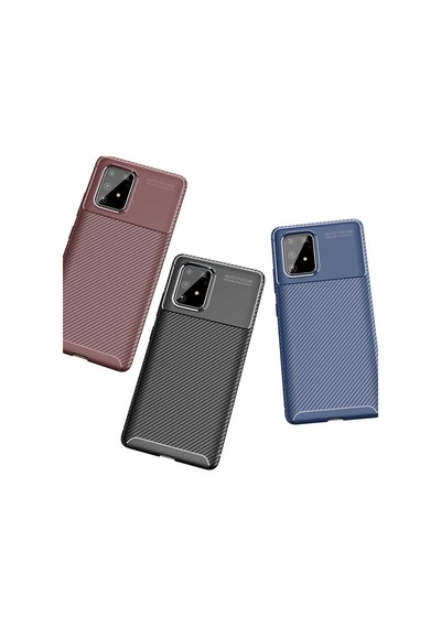 Samsung Galaxy Uyumlu A91 (S10 Lite) Kılıf Karbon Silikon Case