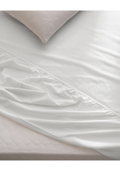 Madame Coco Manon King Size Plus %100 Pamuk Ranforce Lastikli Çarşaf - Beyaz Beyaz