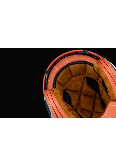 Motosiklet Kaskı Retro Güneş Vizörlü Hornet S Sv Neo C4 Mat Turuncu Motorcu Kask Çok Renkli
