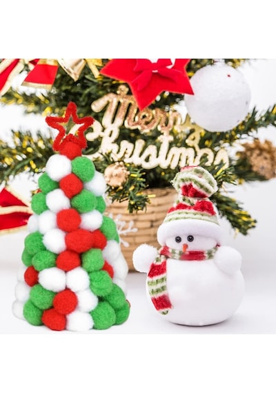 100 Adet 2cm Pompom Mor Yumuşak Ponpon Peluş