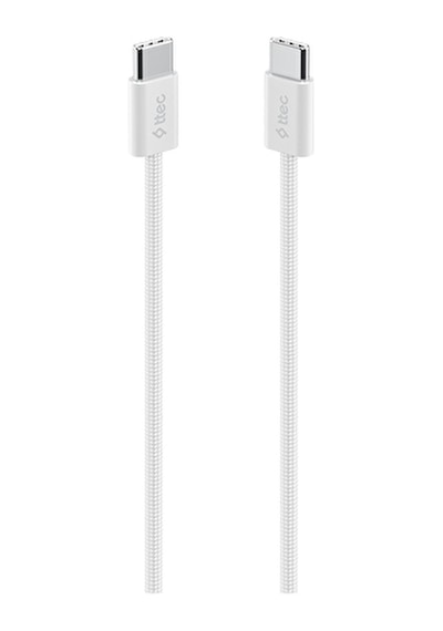 Ttec 2dk54b Usb-c - Usb-c 100cm 60w Pd Örgü Beyaz Hızlı Şarj/data Kablosu