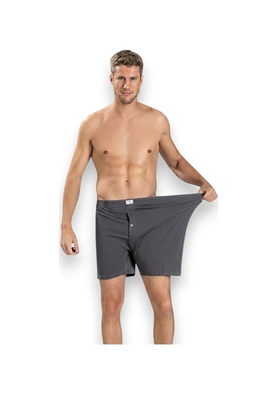 Fanilam Jiber Erkek Büyük Beden Penye Boxer 3'lü Paket - Düğmeli Battal Boy Rahat Kesim Boxer Çok Renkli