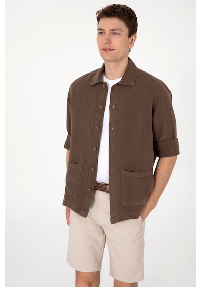 U.s. Polo Assn. Erkek Vizon Gömlek Desenli 50299590-vr052 Vizon
