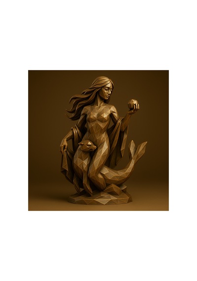 Selkie Figürü Bakır Görünüm 15 Cm