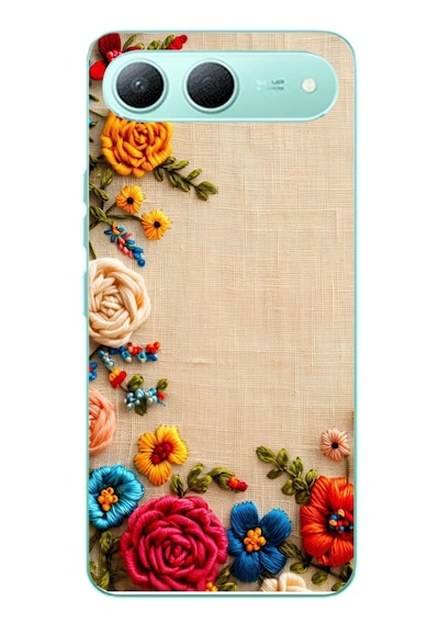 Tecno Spark 40 5g Uyumlu İşlemeli İğne Oyası Baskılı Silikon Kılıf Renkli