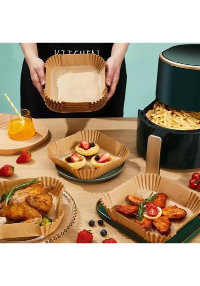 Büyük Boy Fritöz Pişirme Kağıdı 50 Adet Ahşap