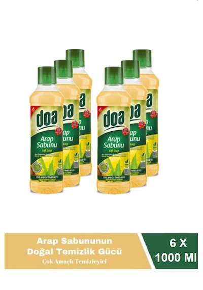 Doa Sıvı Arap Sabunu 1 Lt Vegan X 6 Adet 6'lı Set