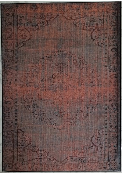 Eskitme Madalyon Desenli Kiremit Ve Antrasit Vintage Halı - 14924ou Kiremit Kırmızısı Ve Koyu Antrasi Eskitme Madalyon Desenli Kiremit Ve Antrasit Vintage Halı - 14924ou Kiremit Kırmızısı Ve Koyu Antrasi
