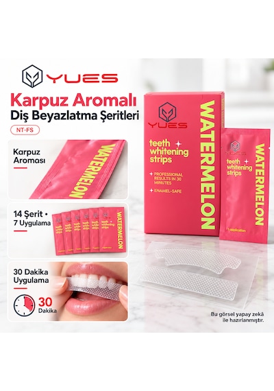 Yues Karpuz Aromalı Diş Beyazlatma Bandı 14 Şerit 7 Uygulama