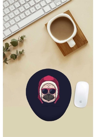 Cool Pug Desenli Bilek Destekli Mouse Pad Mousepad