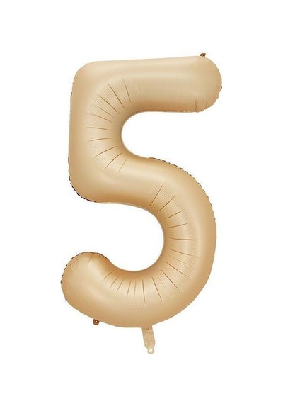 5 Rakam Karamel Folyo Balon 40 İnç 100 Cm