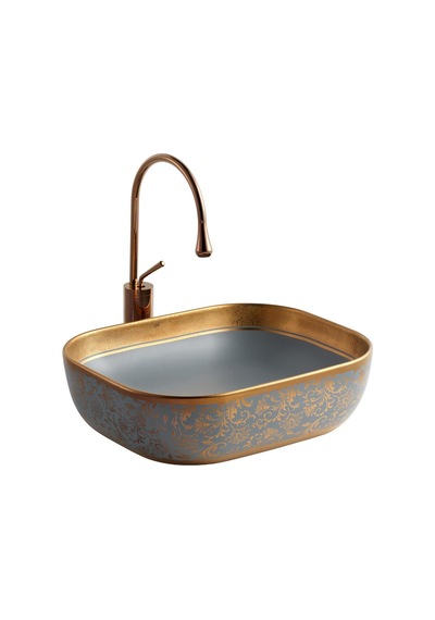 Eh-4290mgr Tezgah Üstü Porselen Lavabo Gri