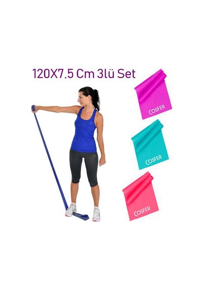 3 Lü Pilates Band Pilates 120X7.5Cm Banatı Plates Bant Pilates La