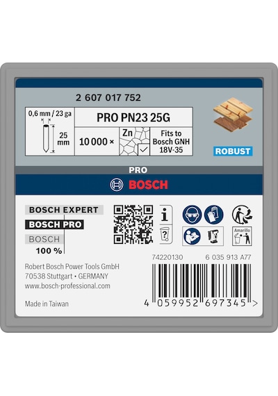 Bosch Pro Pn23 G Pim 0,65/23 G Galvanizli Çivi 25mm 10000 Ad - 2607017752