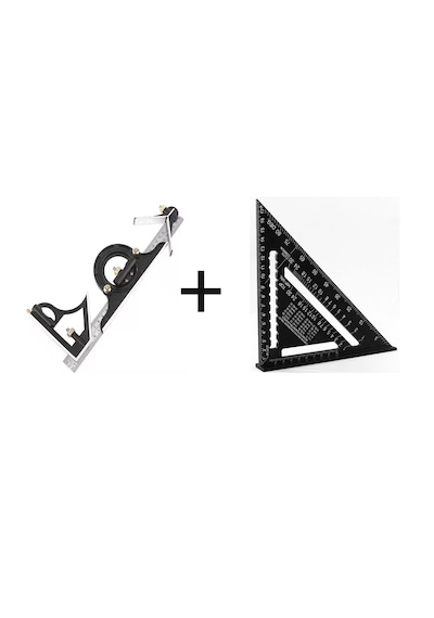 Benan Tools 300 Mm Terazili Gönye Ve 175 Mm. Üçgen Gönye 2'li Set