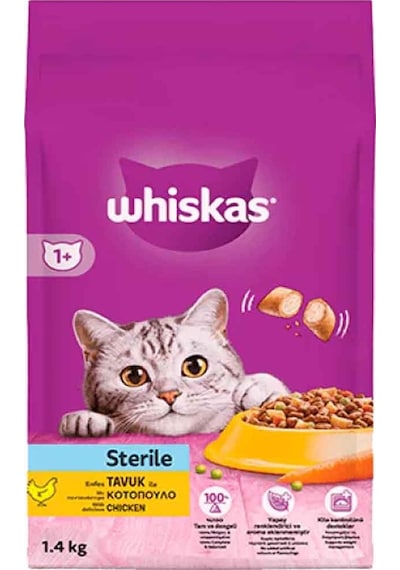 Whiskas Kısırlaştırılmış Tavuklu Havuçlu Yetişkin Kedi Maması 1400 G