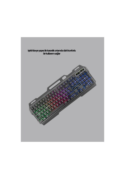 Set Işıklı Klavye Mouse + Bluetooth 5.2 Kulaklık Paketi - Hs08378296-1472 Renkli