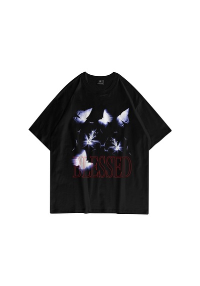 Flood Of Style Unisex Blessed Siyah Tshirt