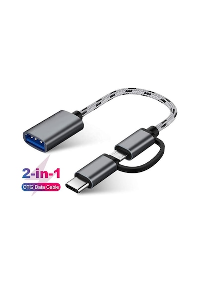 USB 3.0 OTG To Type C + Micro USB Data Şarj Çevirici Dönüştürücü