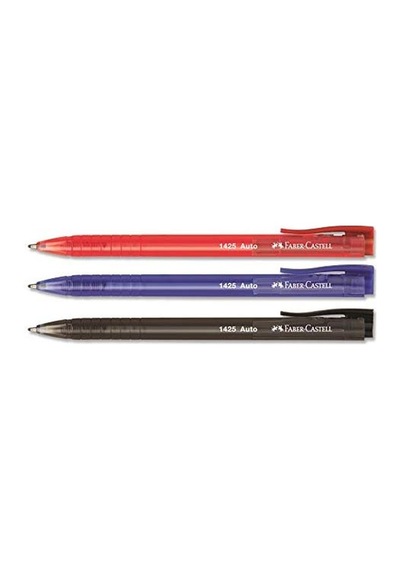 Faber Castell Auto 1425 Basmalı Mavi Tükenmez Kalem