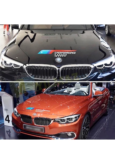 Bmw M Performance Logo Arma Oto Sticker Kaput Yapıştırma Etiket 60 X 10 Cm