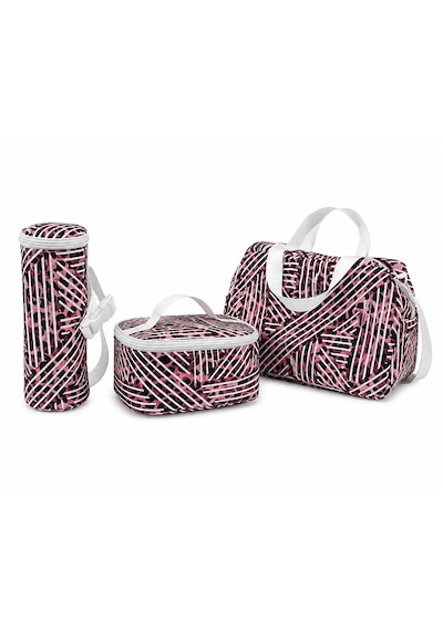 3'lü Siyah-pembe Termal Çanta Set Lila - Pembe