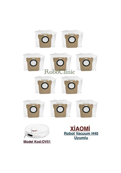 Xiaomi Mi Vacuum Mop H40 Robot Süpürge İle Uyumlu Yedek Toz Torba - 10 Parça