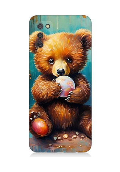 Samsung Galaxy A02s Uyumlu Ayıcık Ve Top Desenli Silikon Kılıf