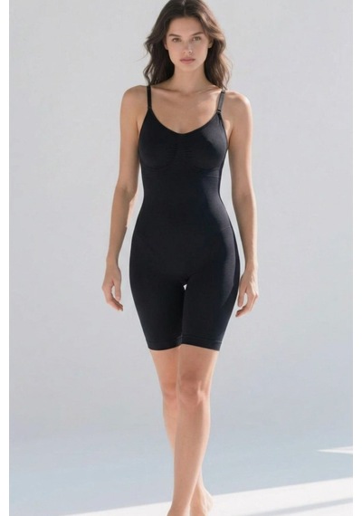 Kadın Bel Bacak Sıkılaştıran Siyah Full Body