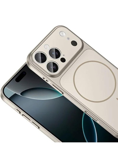 İphone 15 Pro Max Uyumlu Ag Glass Koruyucu Kılıf İphone 17 Pro Max Görünümlü Gri