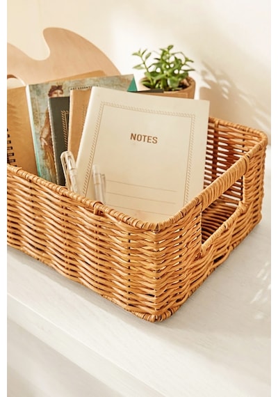 Ocean Home Textile Yıkanabilir Bej Pp Rattan Sepet 33 X 23 X 11 Cm